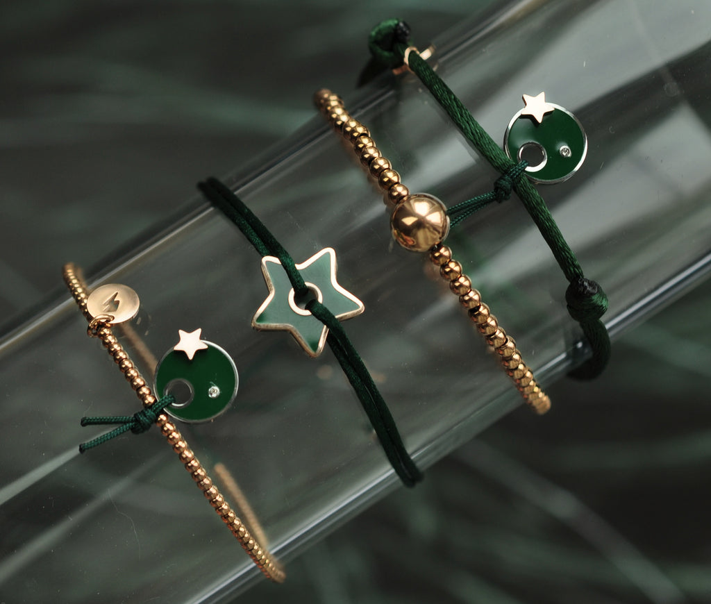 Svilena zapestnica GREEN STAR