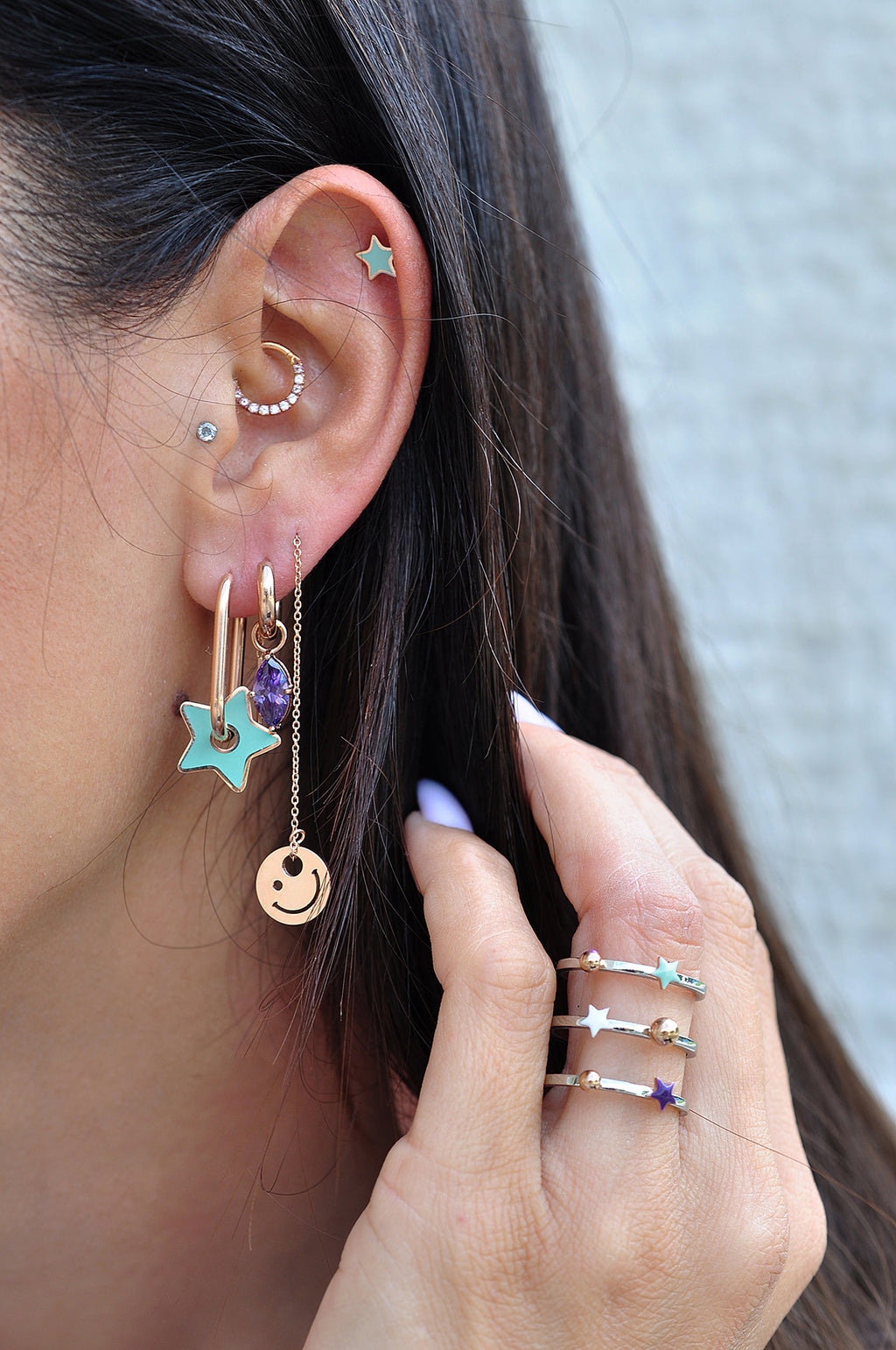 TURQUOISE WAVES stud earrings / TURQUOISE WAVES stud naušnice