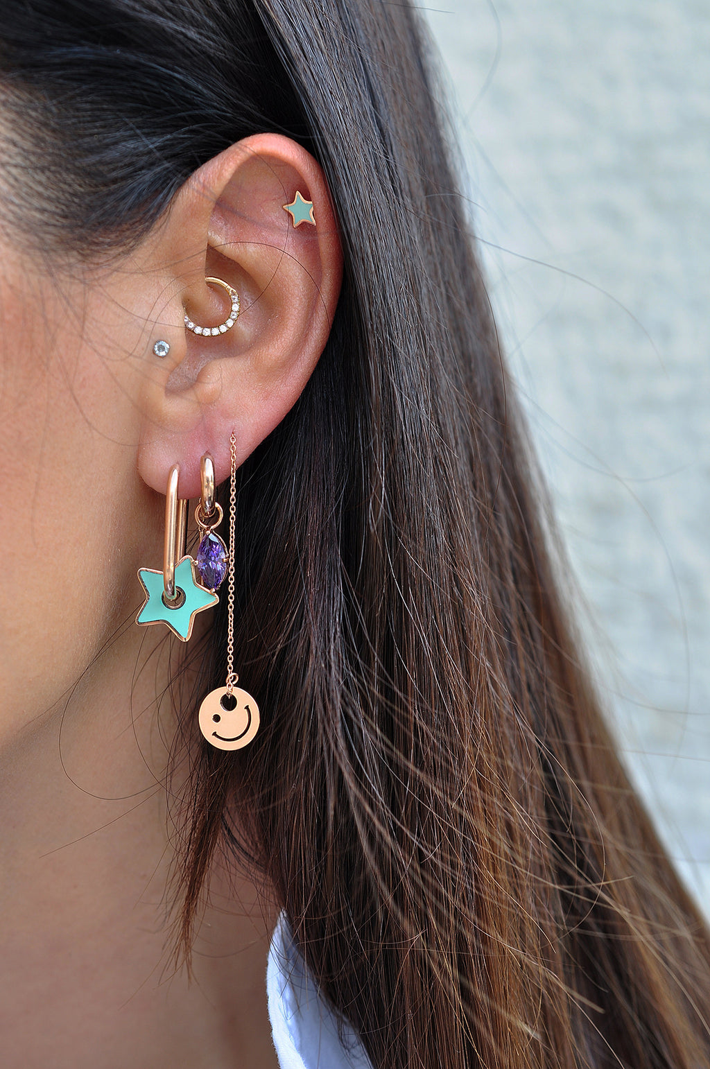 HAPPY chain earrings / HAPPY naušnice lančić