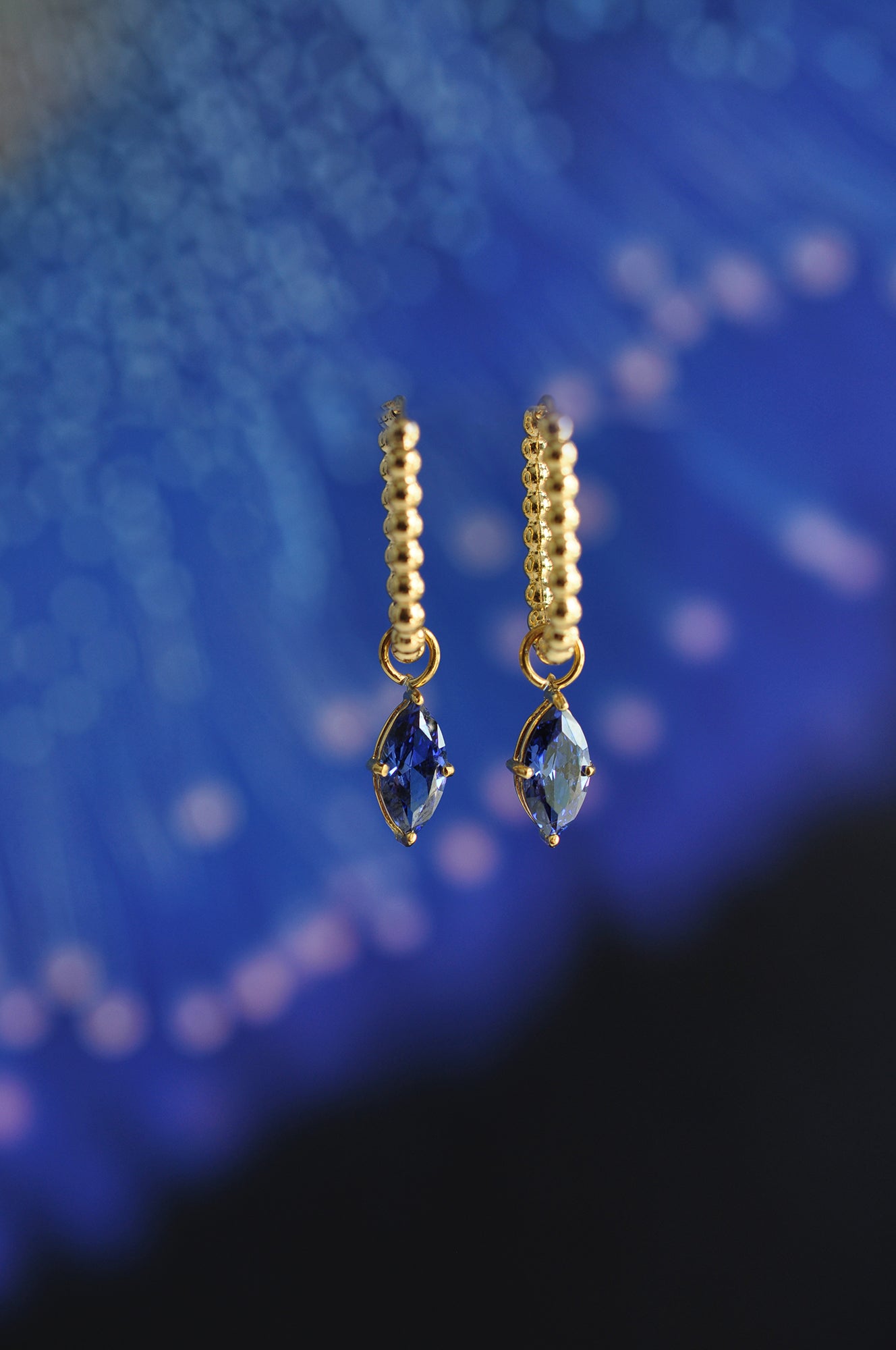 BLUE ROCK oval drop hoops / BLUE ROCK dot ovalni ringovi