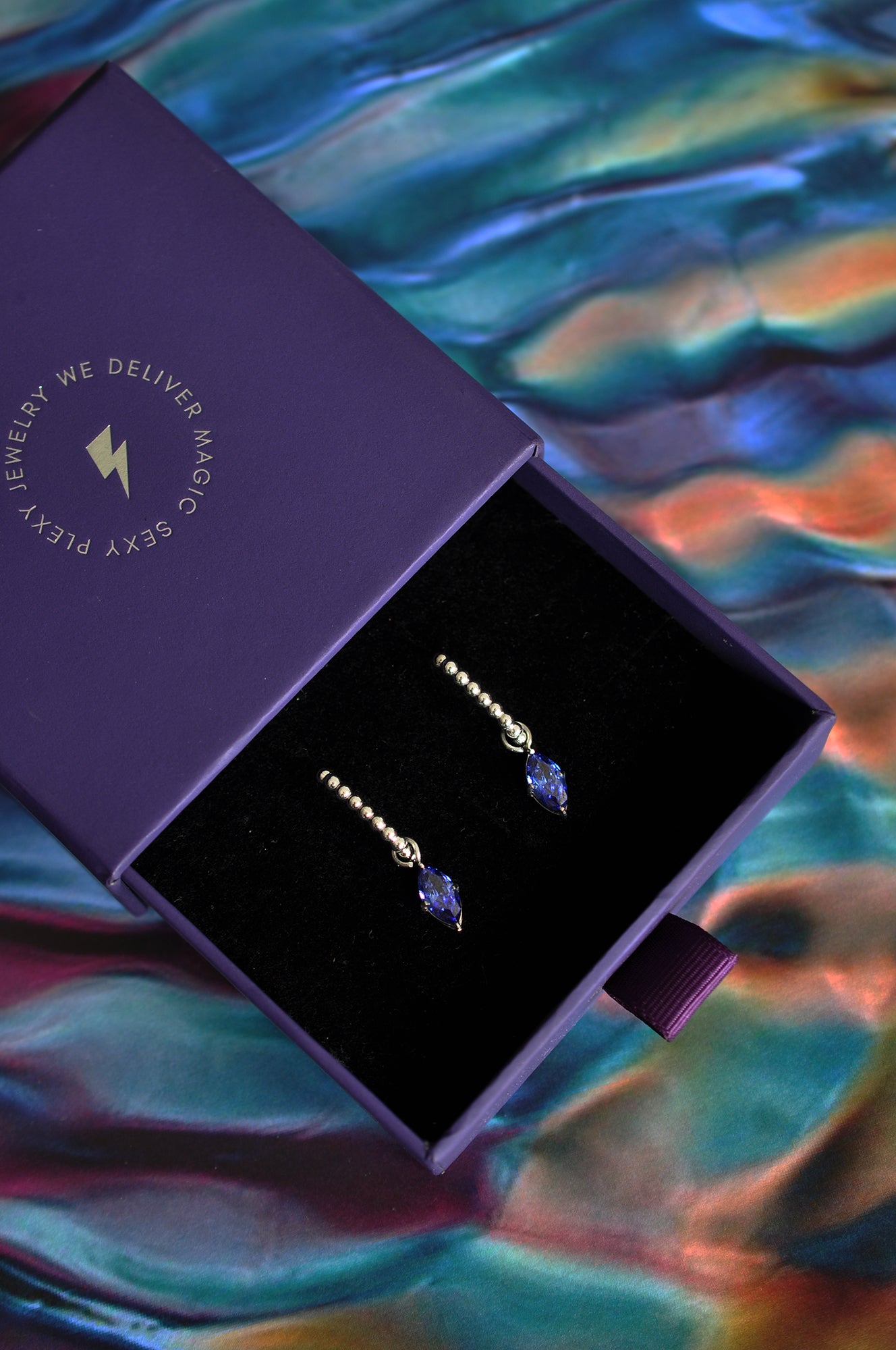 BLUE ROCK oval drop hoops / BLUE ROCK dot ovalni ringovi
