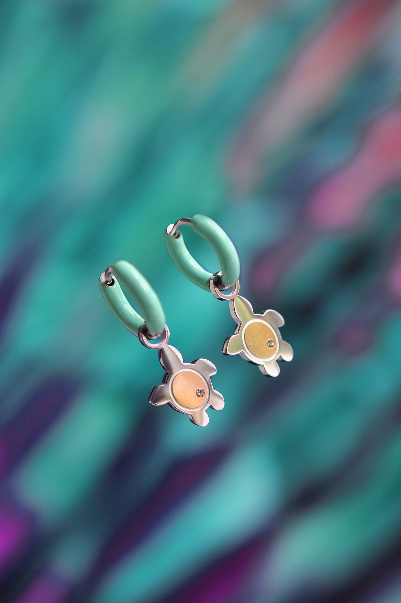 TURTLE color mini hoops / TURTLE mini ring u boji