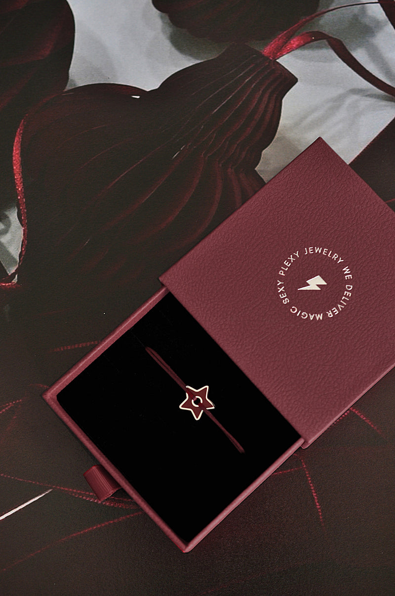 BURGUNDY STAR silk bracelet / BURGUNDY STAR silk bracelet