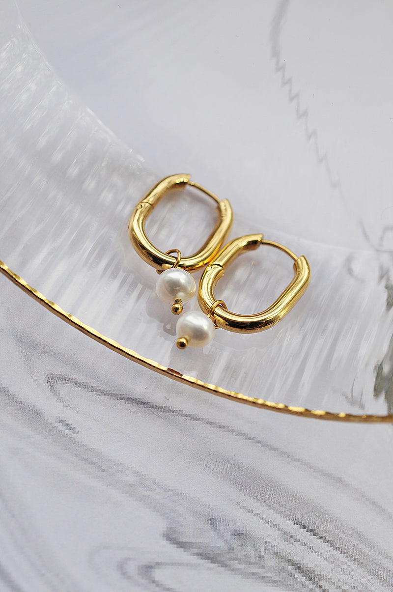 OVAL PEARL hoops / OVALNI RINGOVI biser