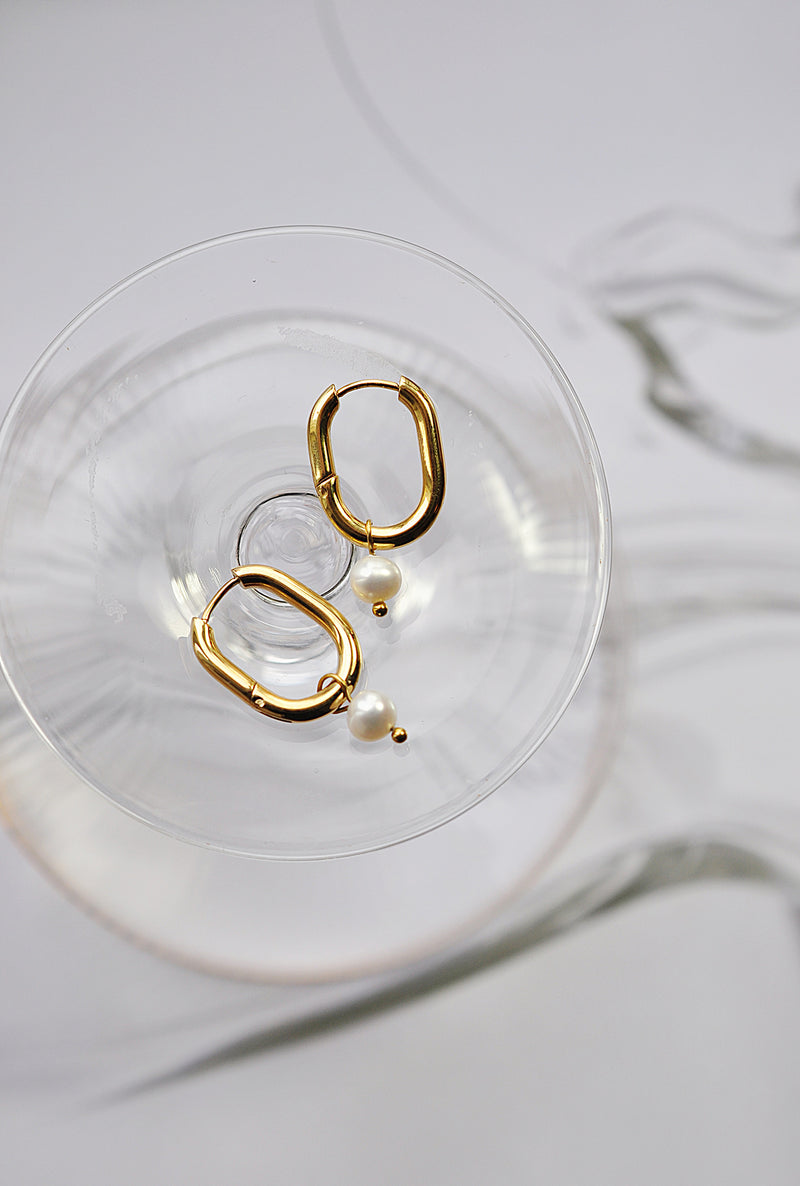 OVAL PEARL hoops / OVALNI RINGOVI biser