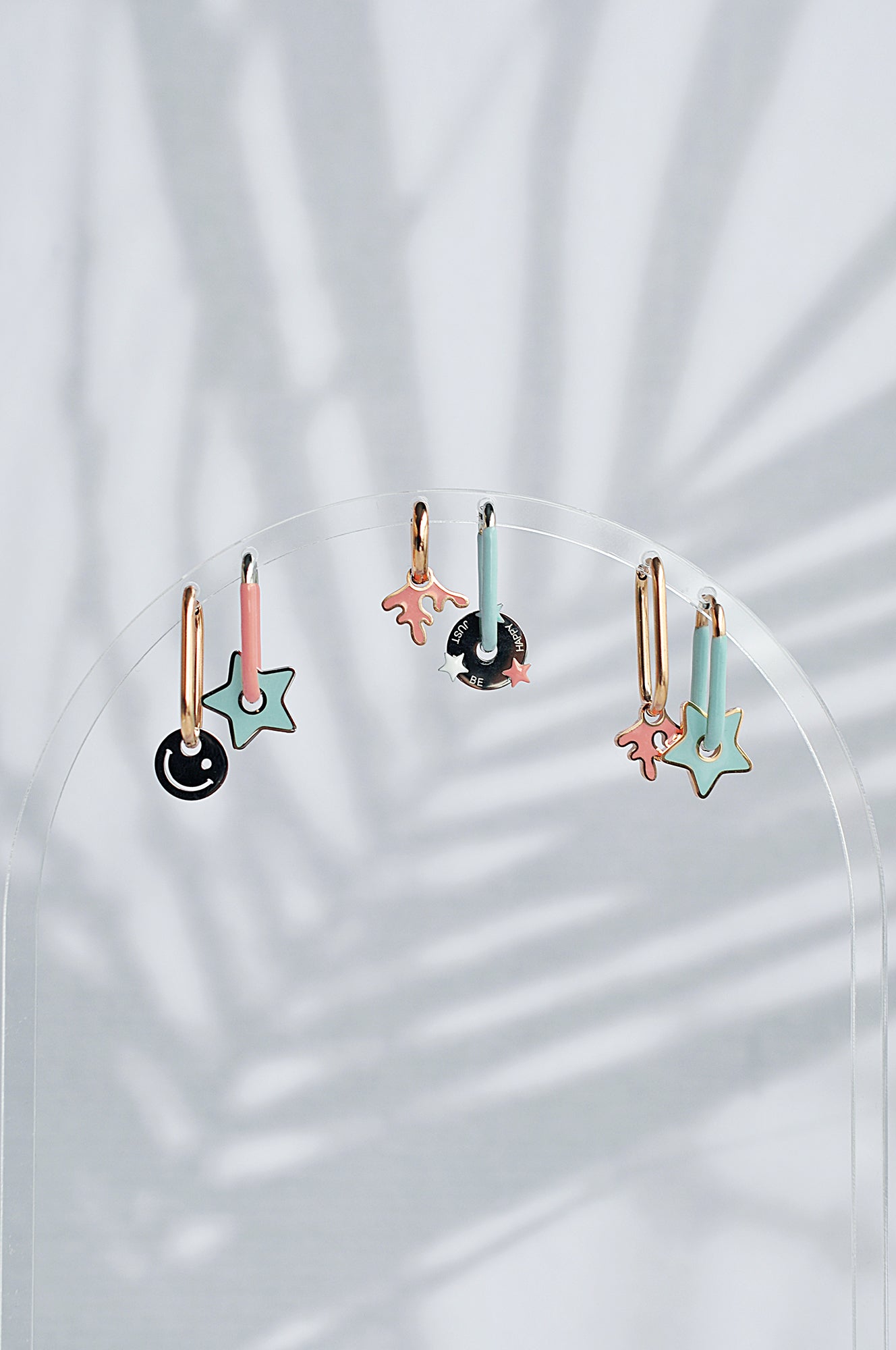 TURQUOISE STAR color oval hoops