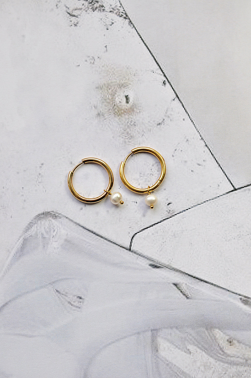 CLASSIC PEARL hoops / KLASIČNI RINGOVI biser 