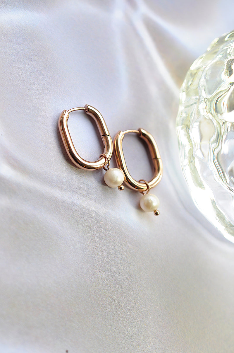 OVAL PEARL hoops / OVALNI RINGOVI biser