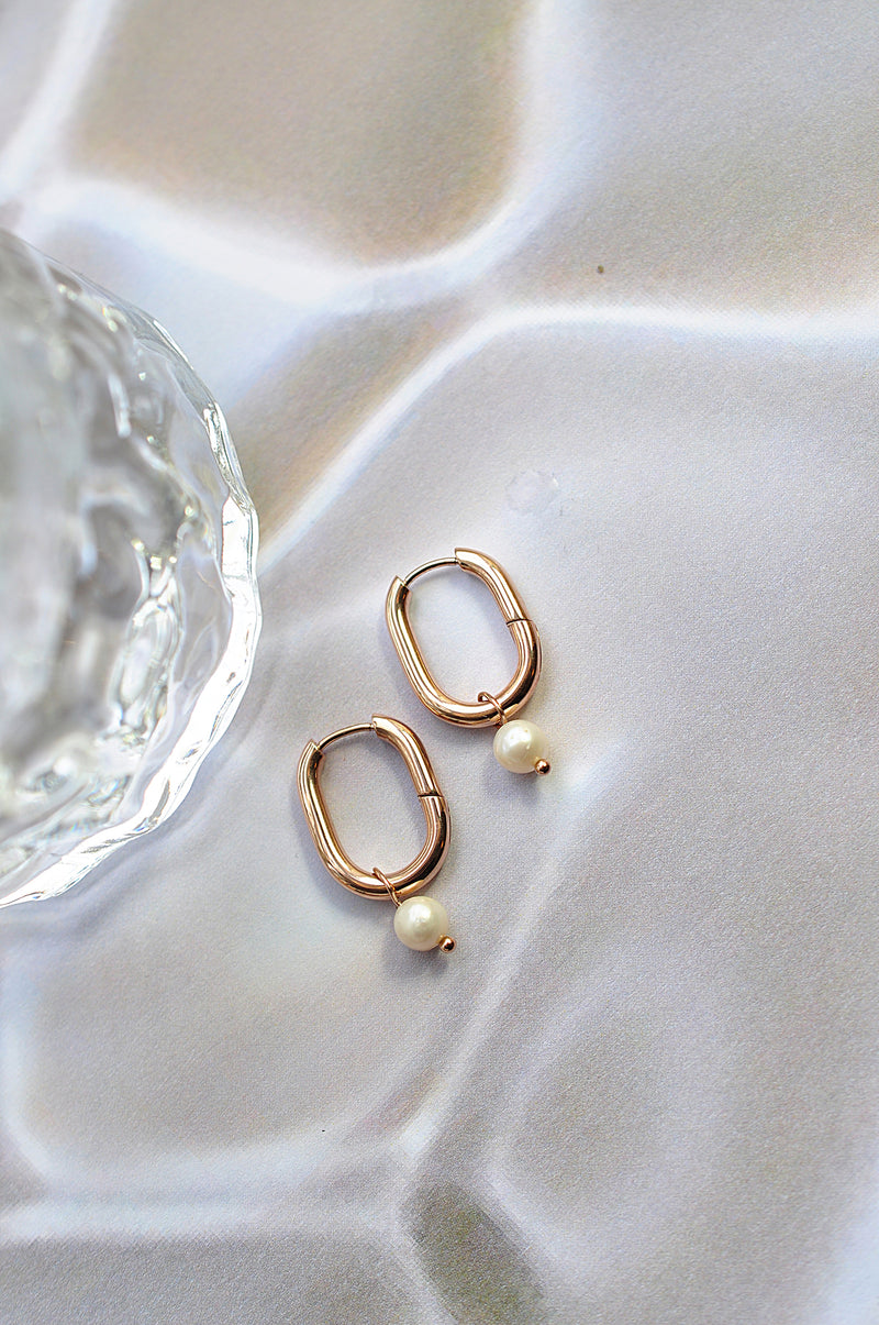 OVAL PEARL hoops / OVALNI RINGOVI biser