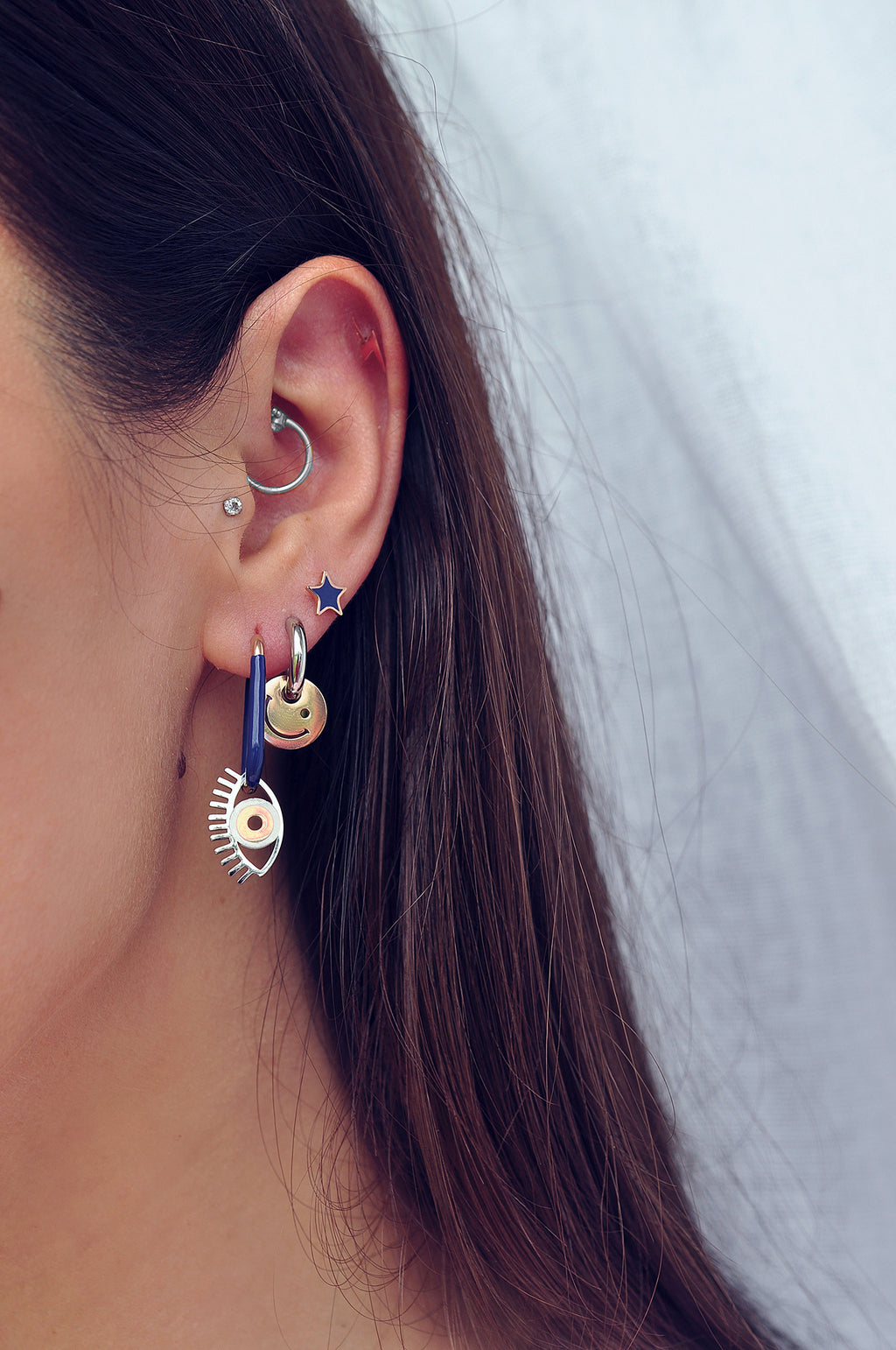 DESERT EYE blue oval hoops