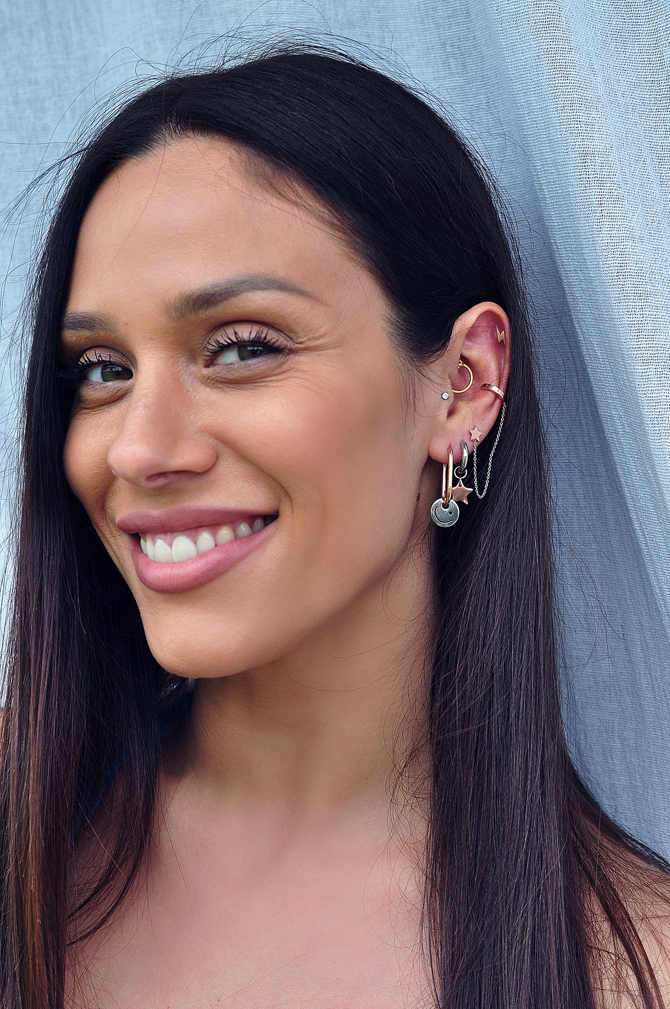 SMILE ON oval hoops