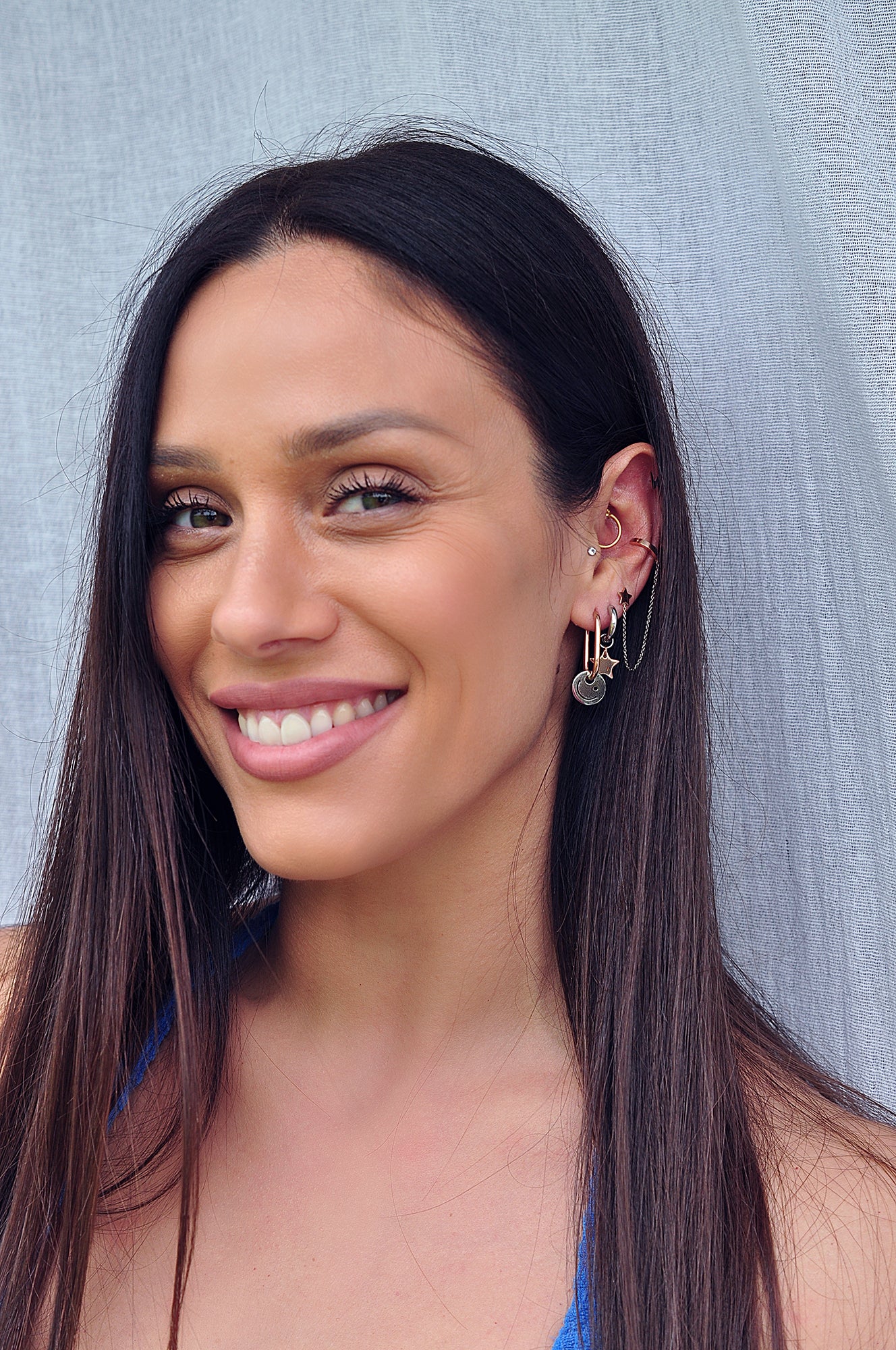 SMILE ON oval hoops