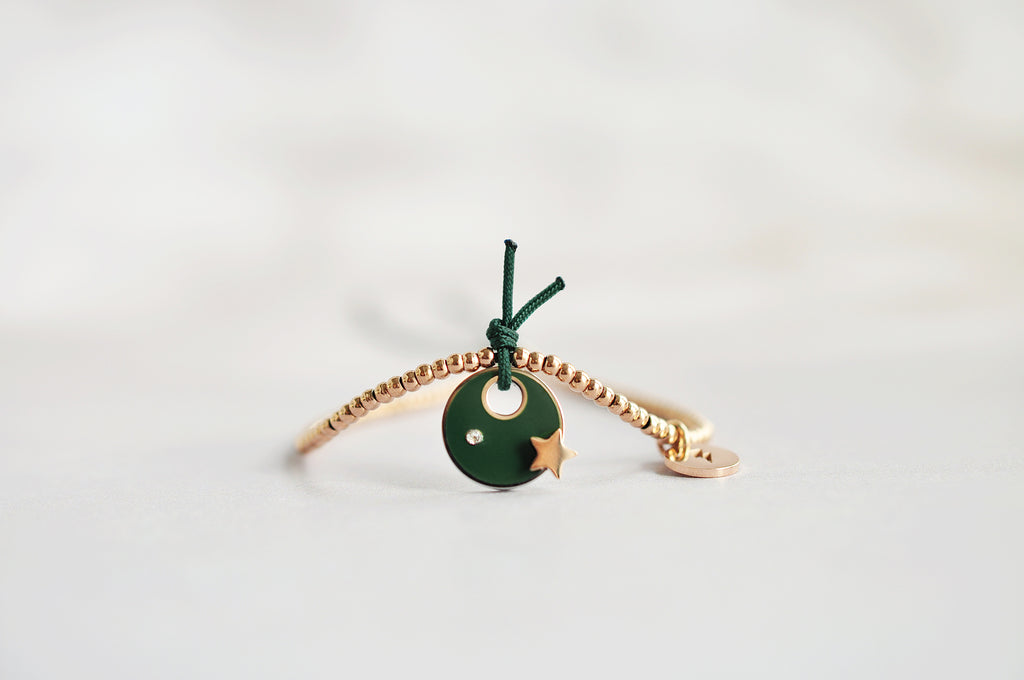 Zapestnica iz kroglic GREAT GREEN SPOT