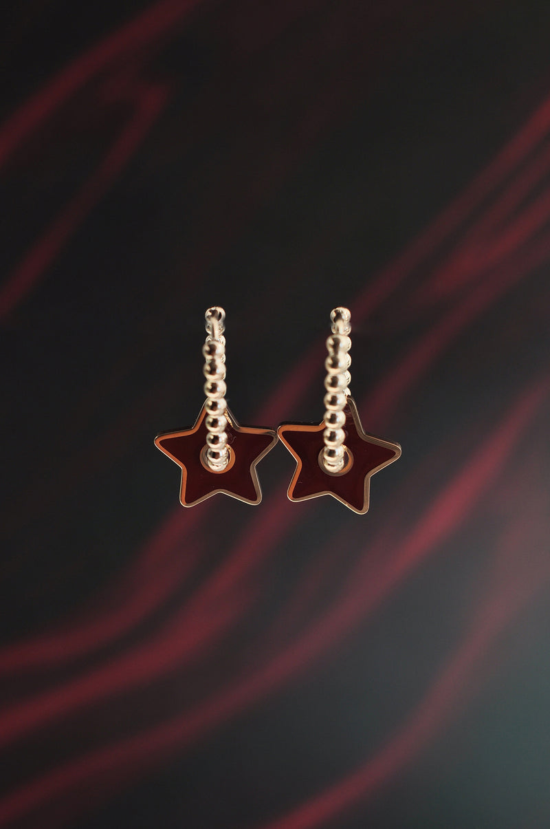 BURGUNDY STAR dot oval hoops / BURGUNDY STAR dot ovalni ringovi