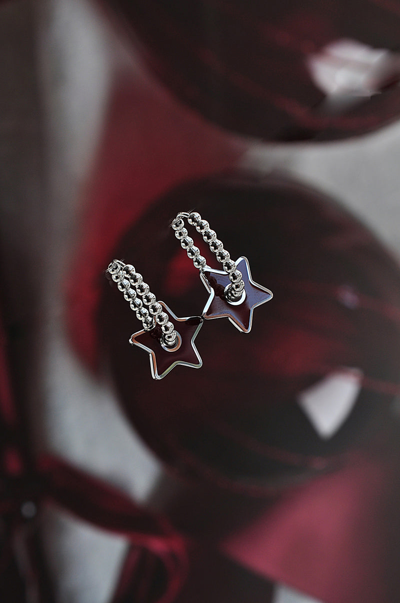 BURGUNDY STAR dot oval hoops / BURGUNDY STAR dot ovalni ringovi