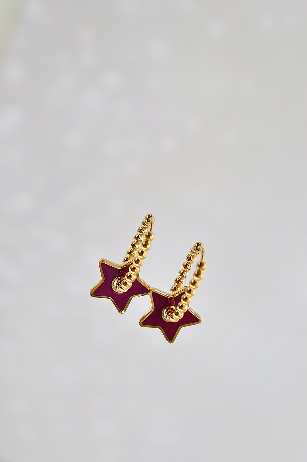 BURGUNDY STAR dot oval hoops / BURGUNDY STAR dot ovalni ringovi