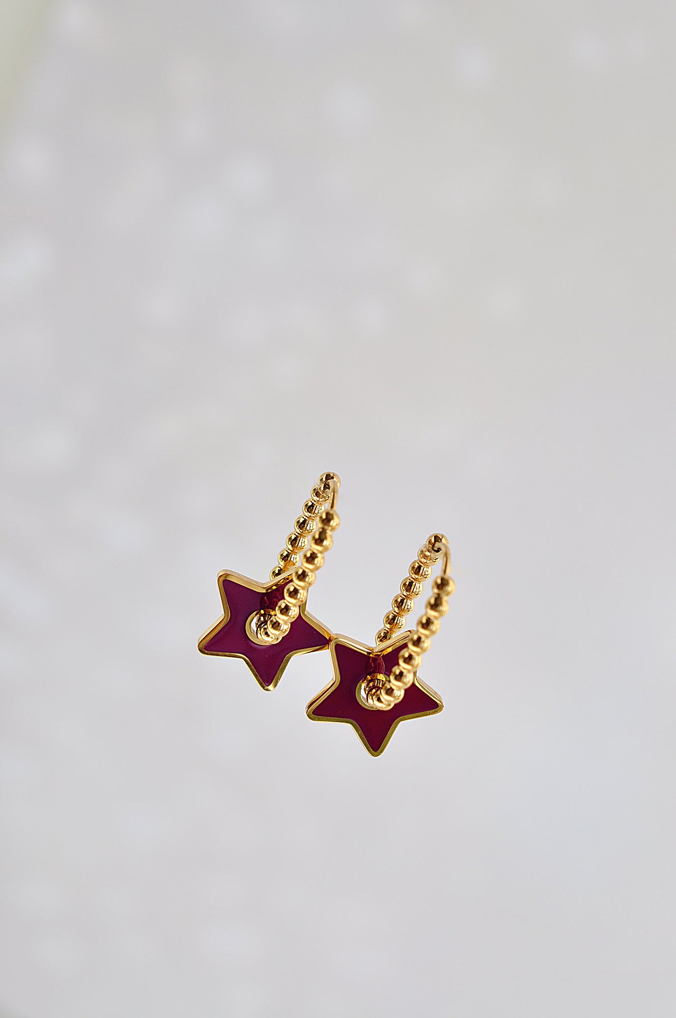 BURGUNDY STAR dot oval hoops / BURGUNDY STAR dot ovalni ringovi