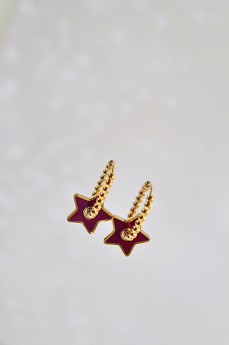 BURGUNDY STAR dot oval hoops / BURGUNDY STAR dot ovalni ringovi