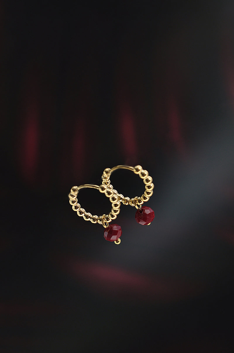 MOON STONE dot classic hoops / MOON STONE dot klasični ringovi