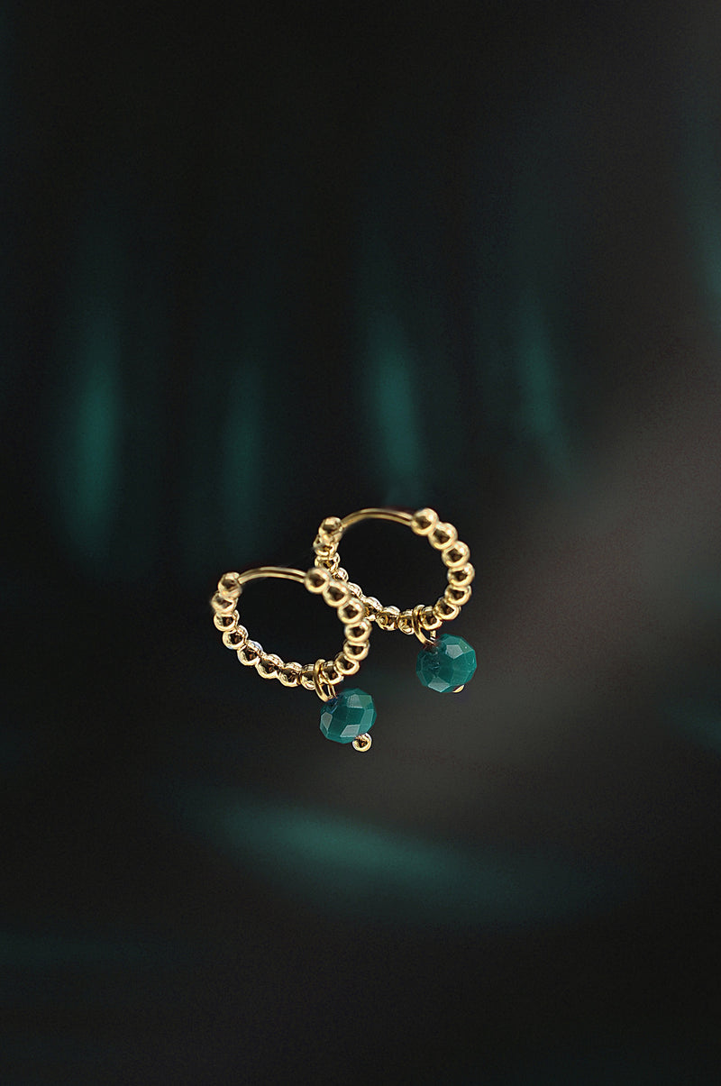 MOON STONE dot classic hoops / MOON STONE dot klasični ringovi