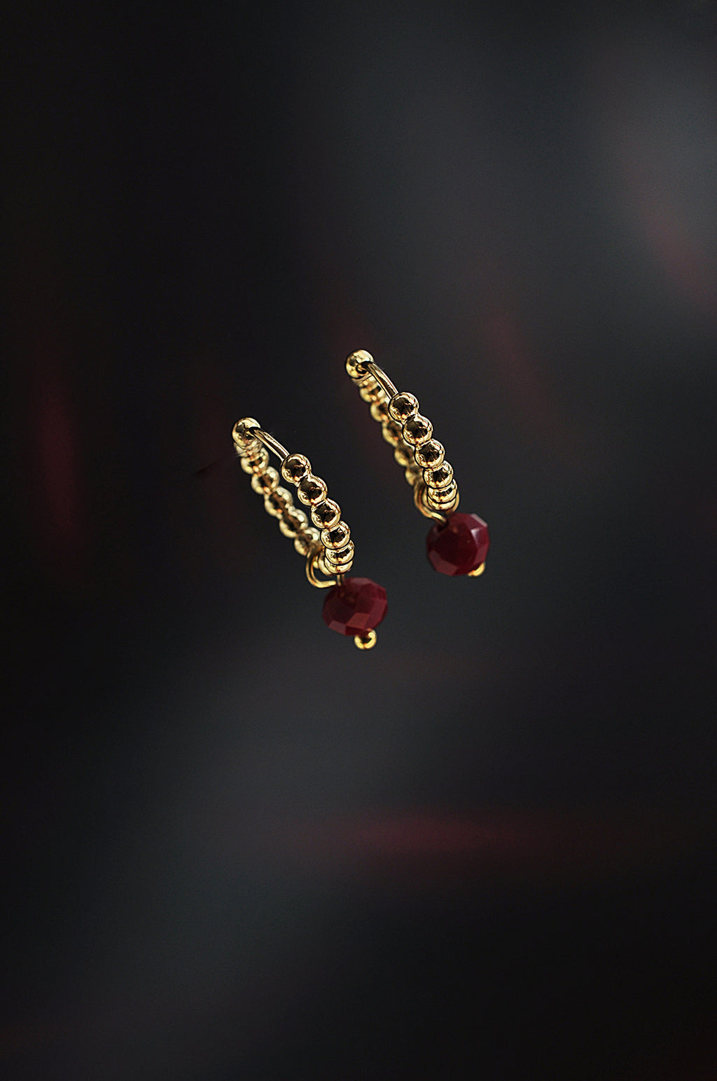 MOON STONE dot classic hoops / MOON STONE dot klasični ringovi