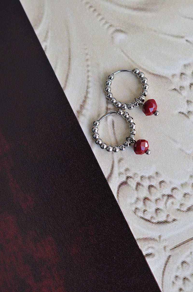 MOON STONE dot classic hoops / MOON STONE dot klasični ringovi