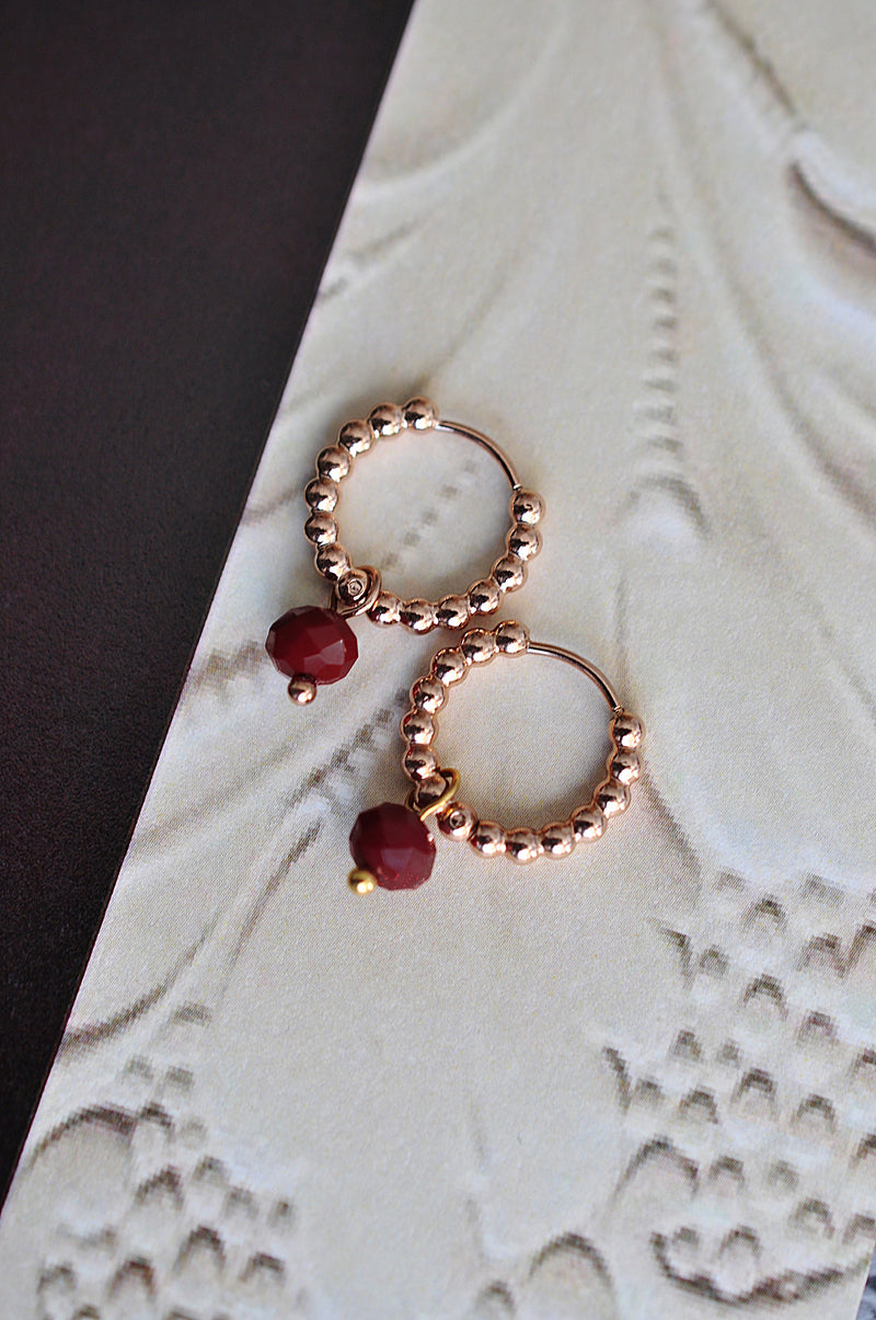 MOON STONE dot classic hoops / MOON STONE dot klasični ringovi