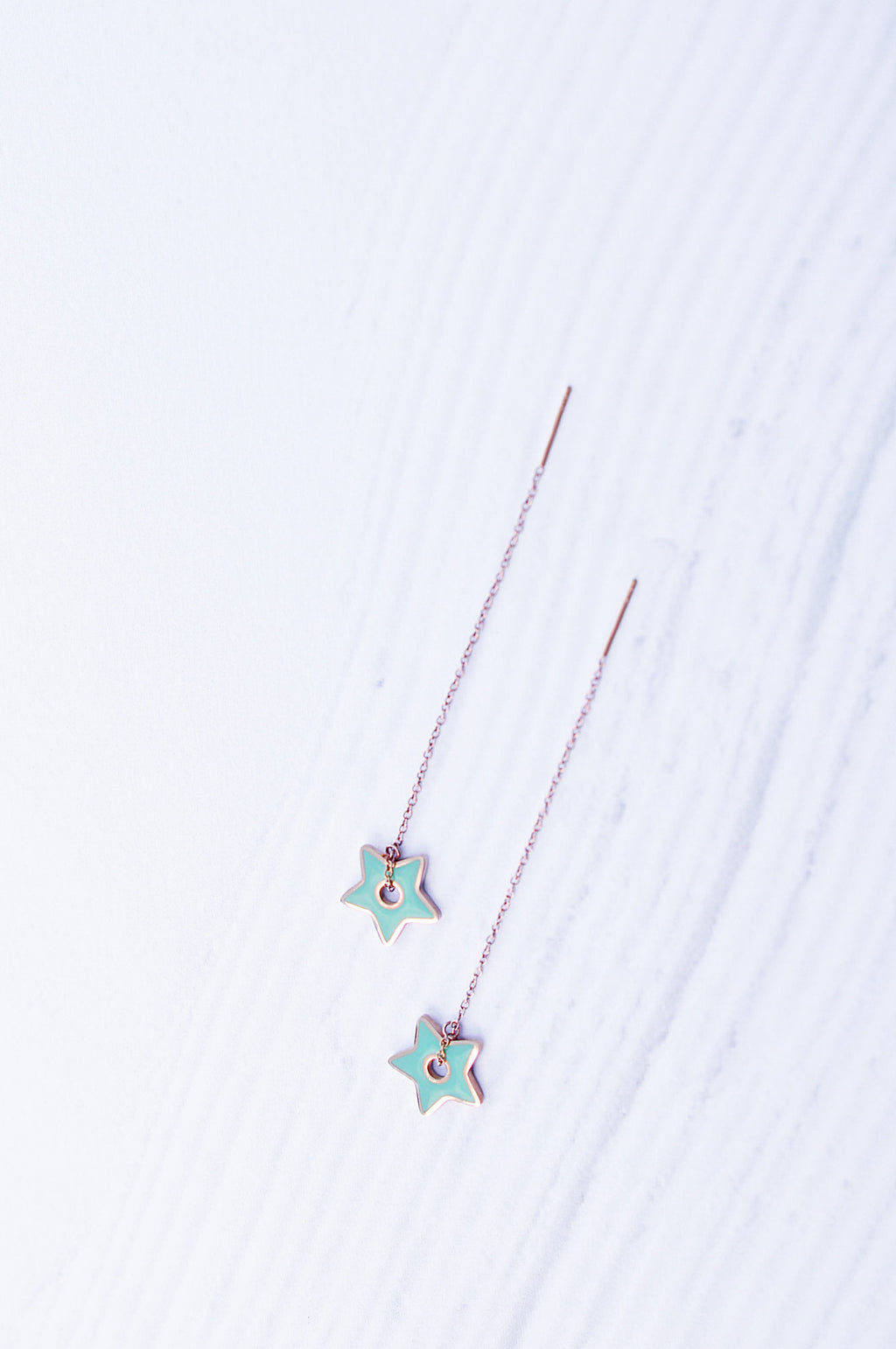 TURQUOISE STAR chain earrings
