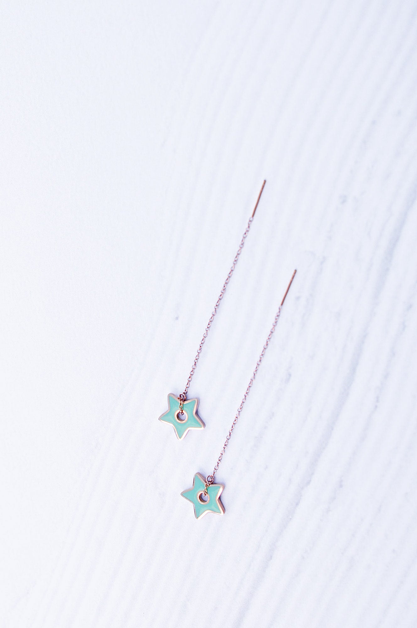 TURQUOISE STAR chain earrings