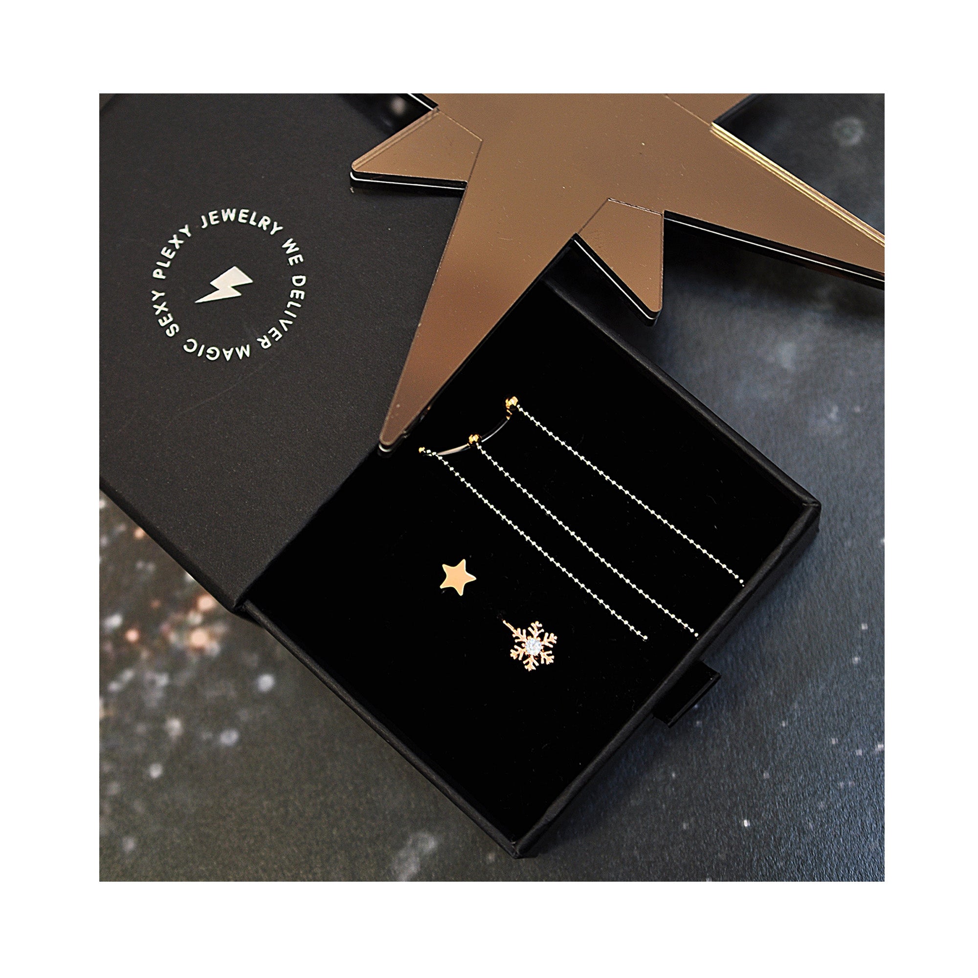 GIFT BOX snow shower rosegold magic