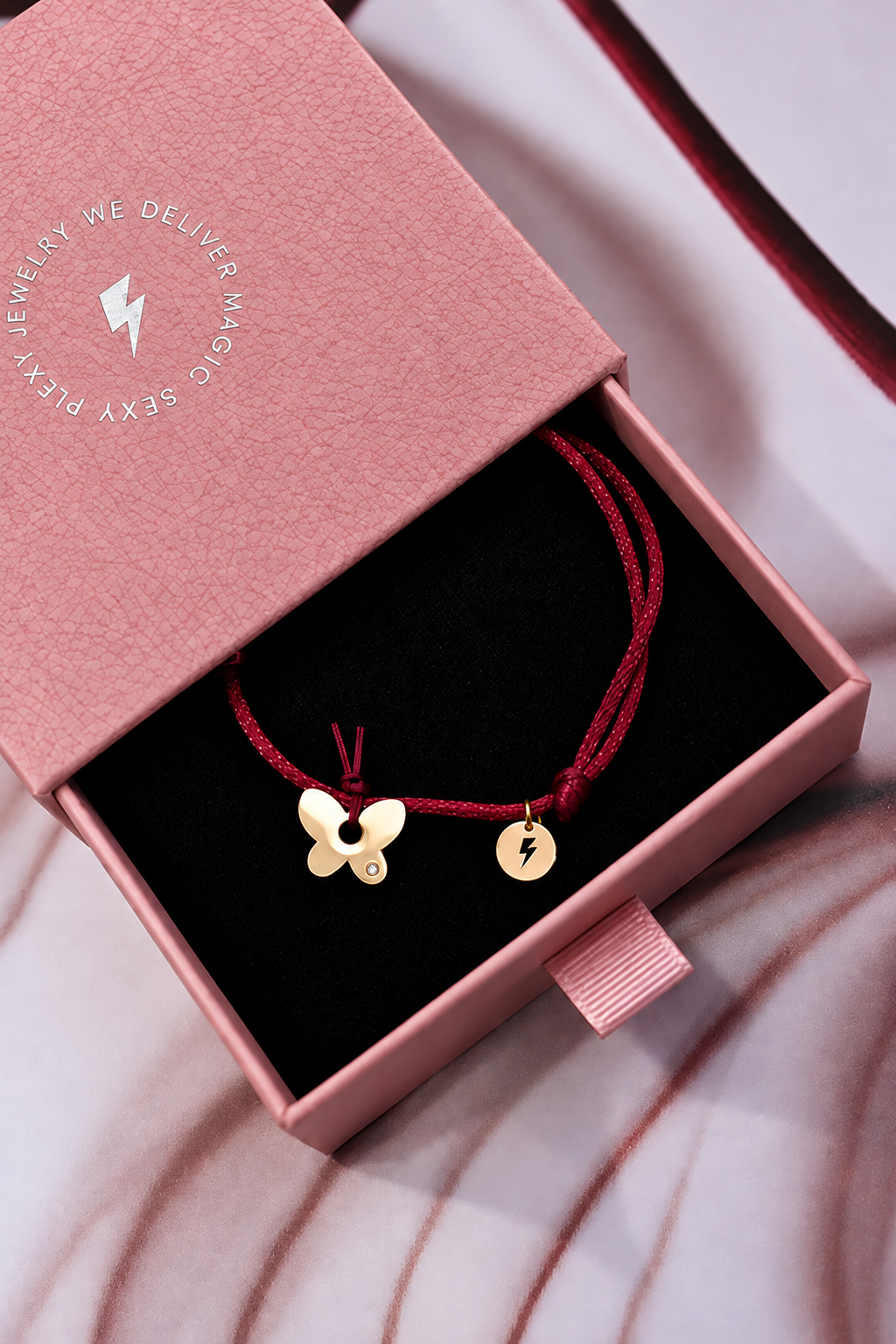 BUTTERFLY silk string bracelet / BUTTERFLY narukvica trakica