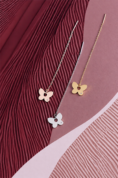 Butterfly chain earrings butterfly visece nausnice