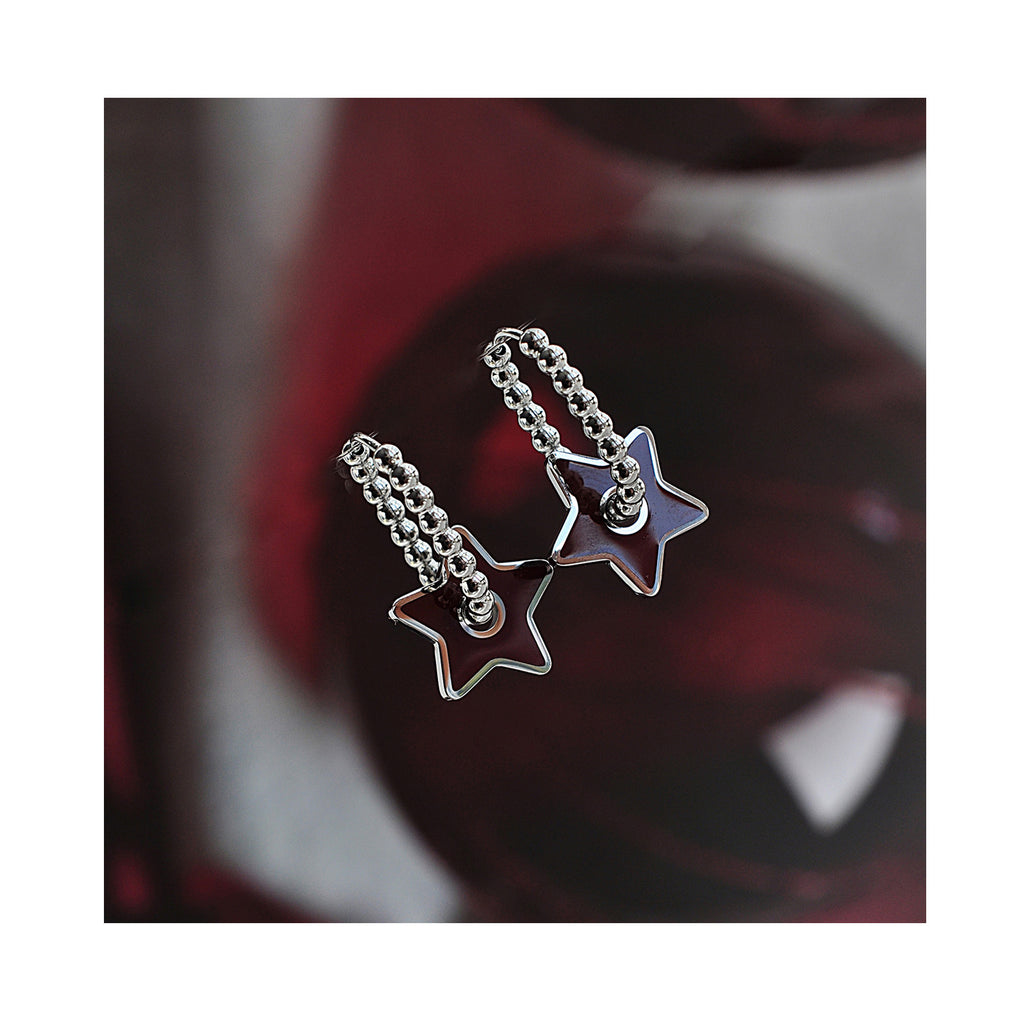 BURGUNDY STAR dot oval hoops / BURGUNDY STAR dot ovalni ringovi