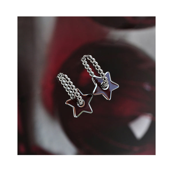 BURGUNDY STAR dot oval hoops / BURGUNDY STAR dot ovalni ringovi
