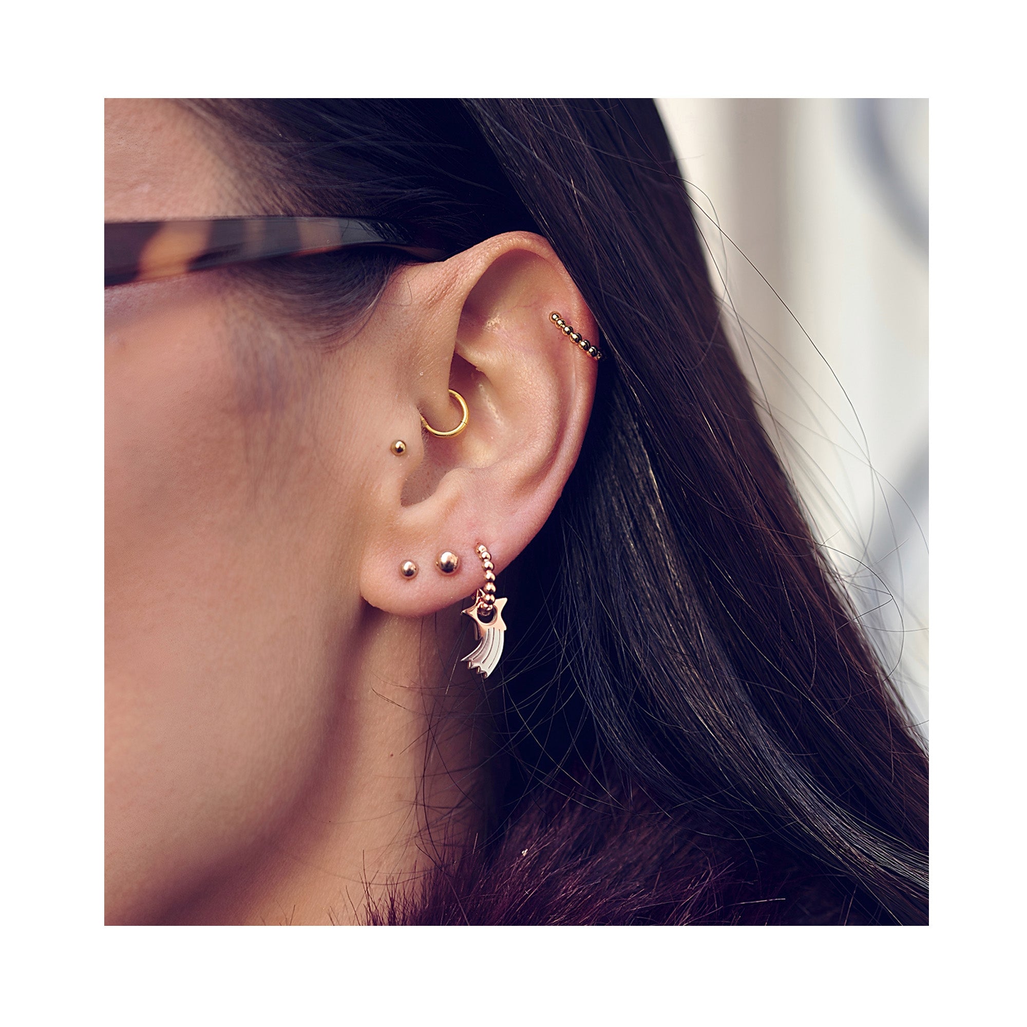 SHOOTING STAR mini dot hoops / SHOOTING STAR mini dot ringovi