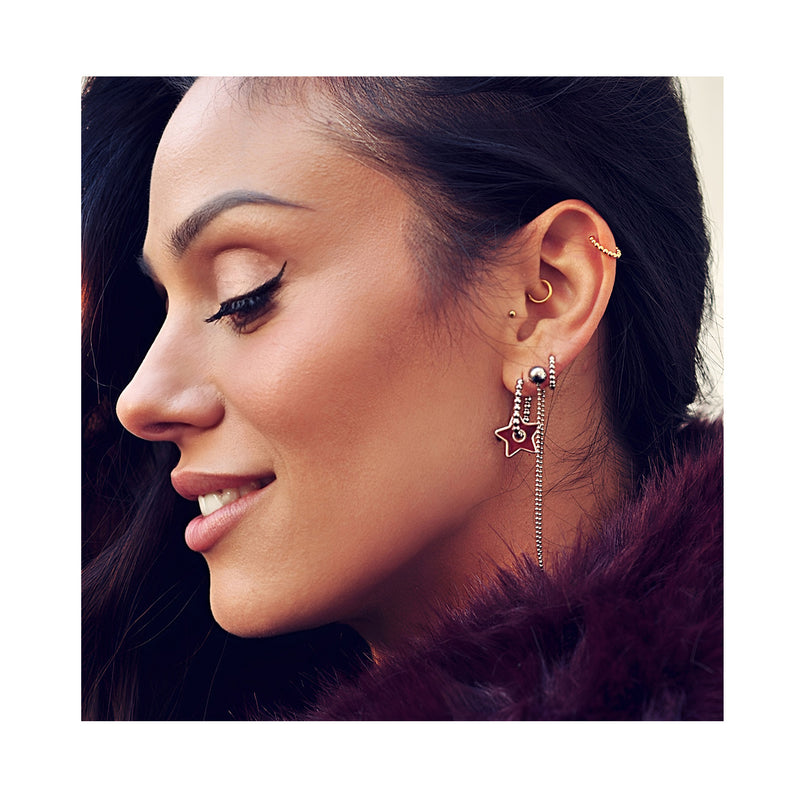 BURGUNDY STAR dot oval hoops / BURGUNDY STAR dot ovalni ringovi