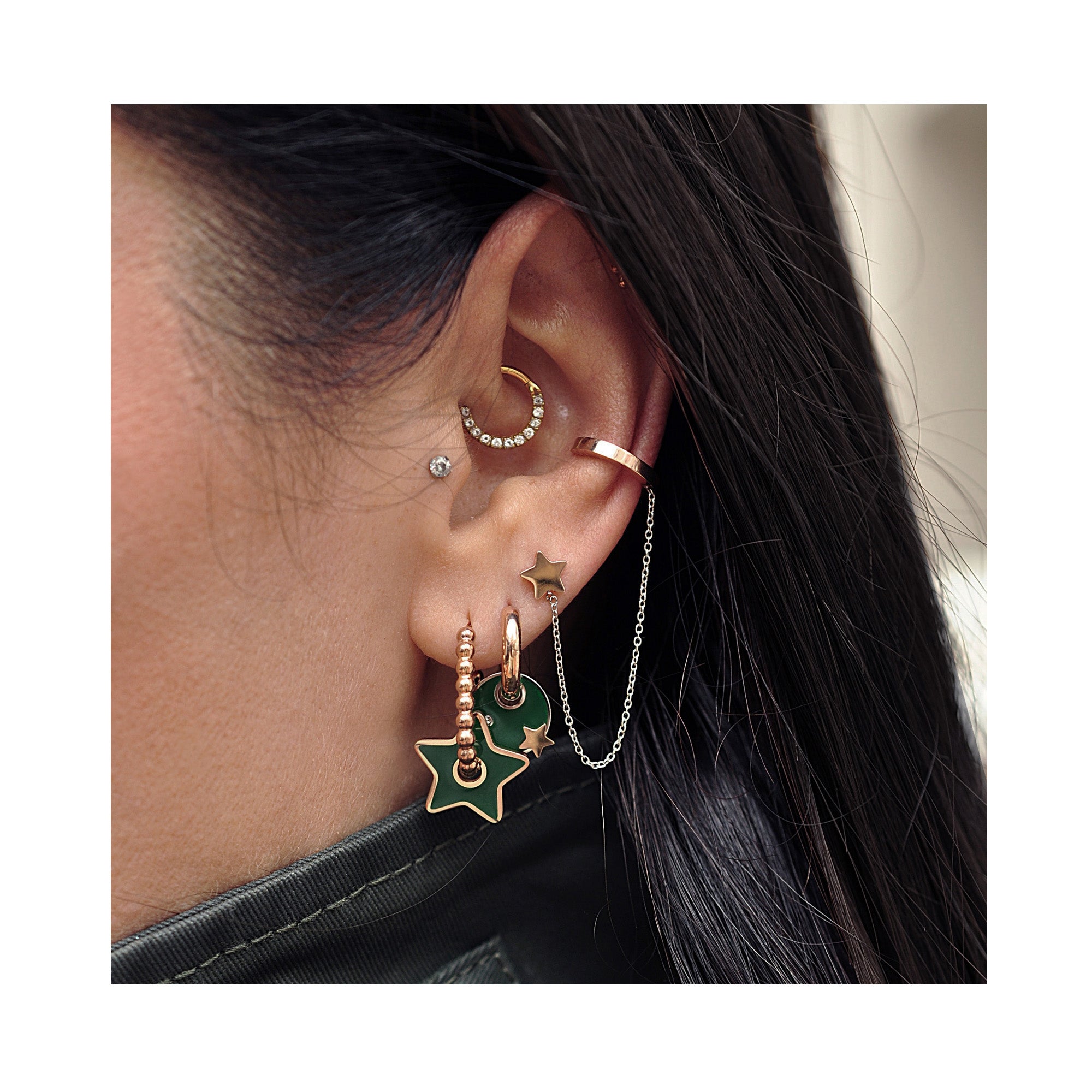 FOG FOREST Tropfenförmige ovale Creolen 