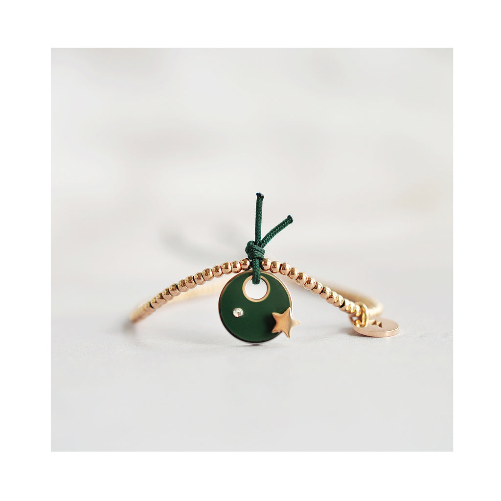 Zapestnica iz kroglic GREAT GREEN SPOT