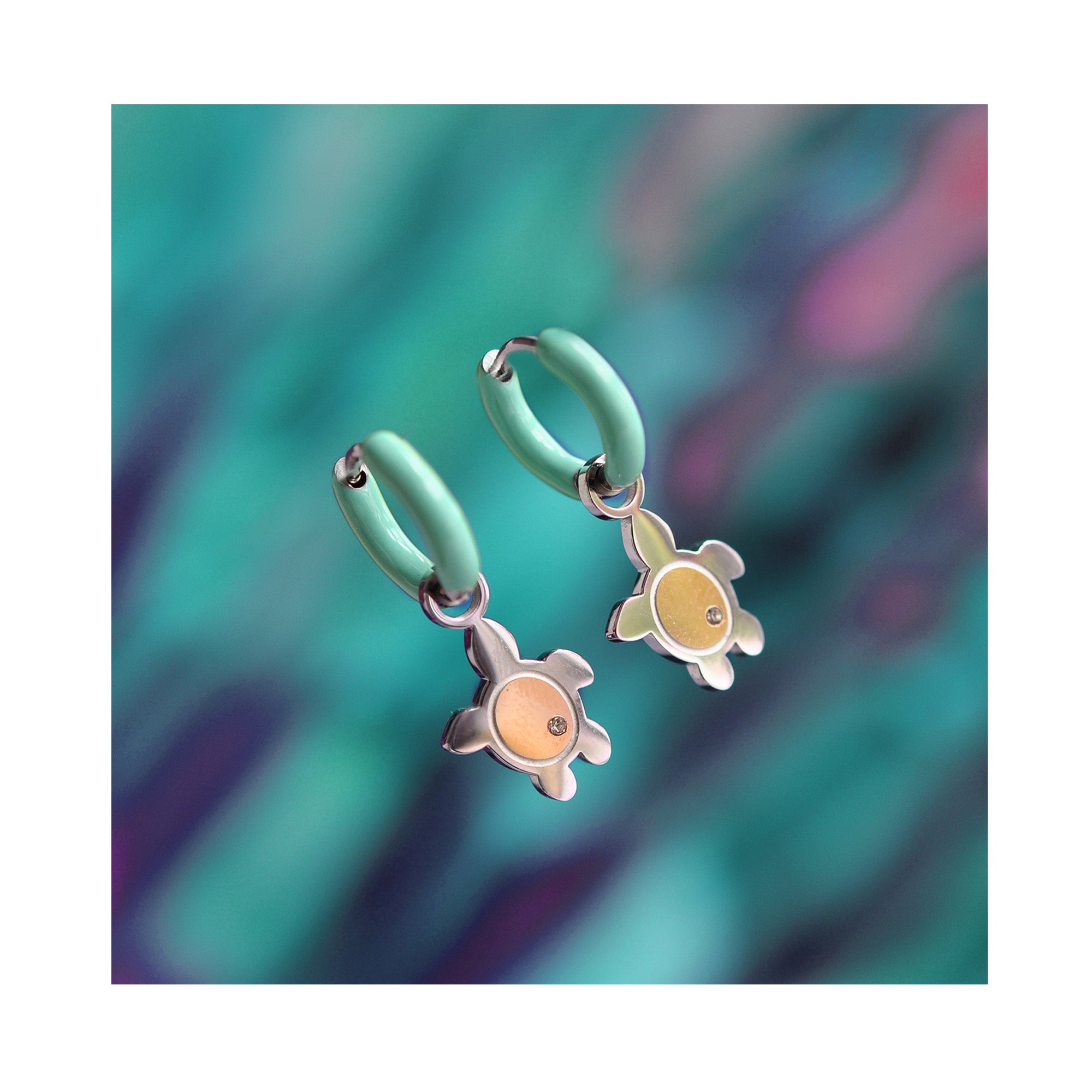 TURTLE color mini hoops / TURTLE mini ring u boji