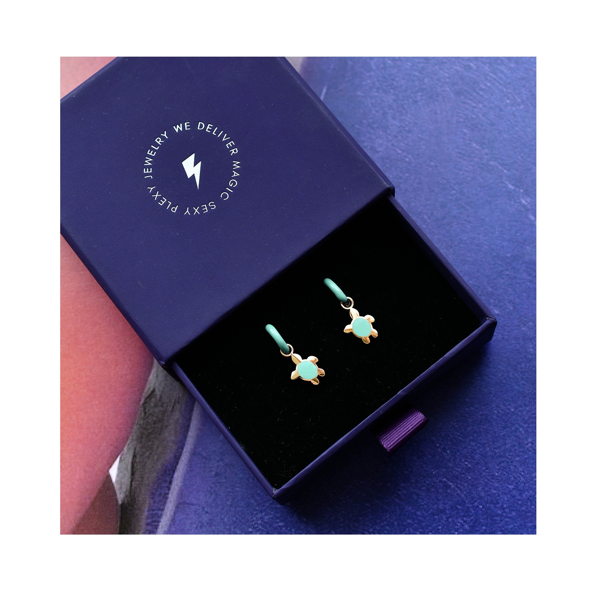 FUNKY TURTLE color mini hoops / FUNKY TURTLE mini ring u boji