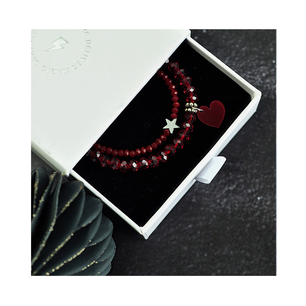 Weihnachtsgeschenkbox dunkelrote Magie