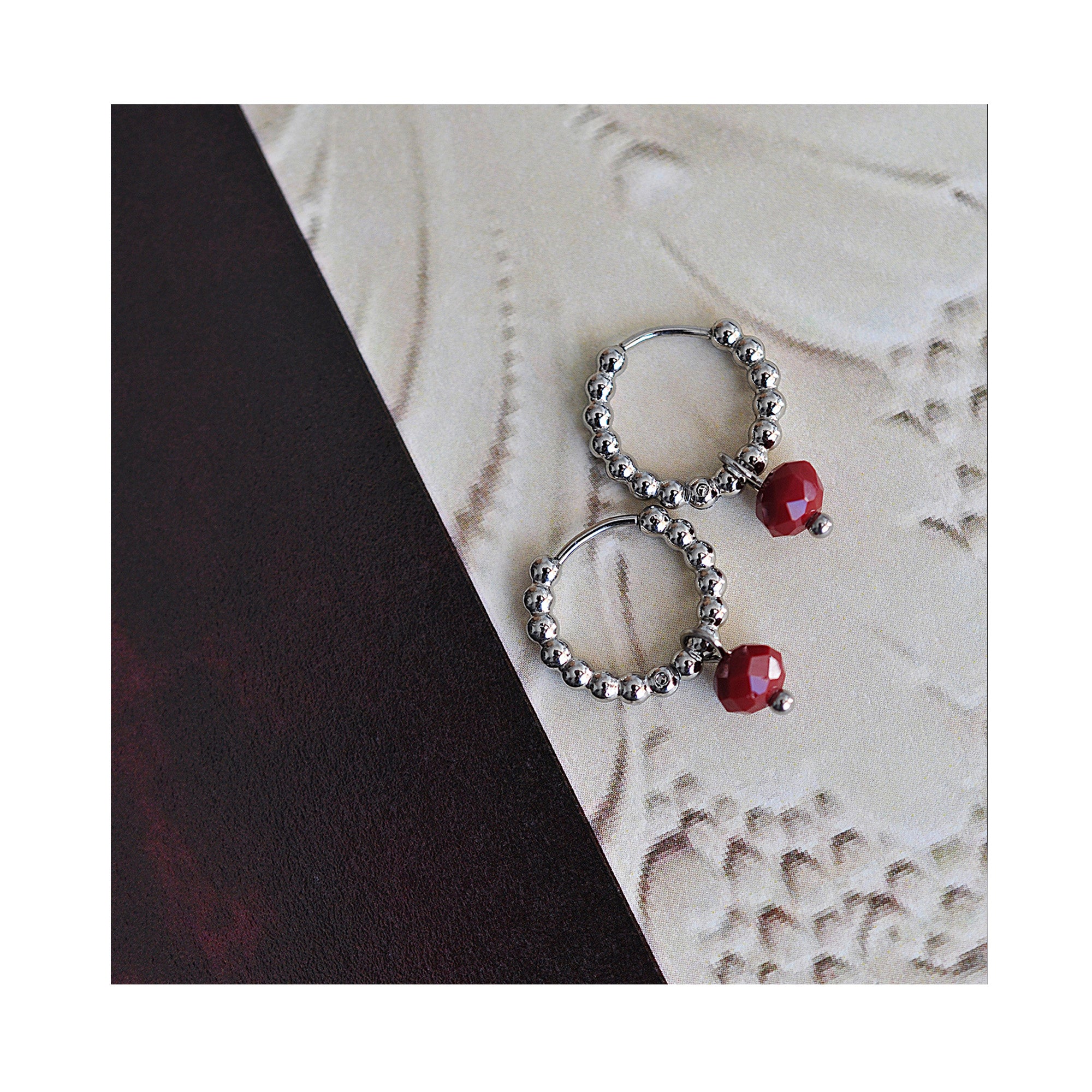 MOON STONE dot classic hoops / MOON STONE dot klasični ringovi