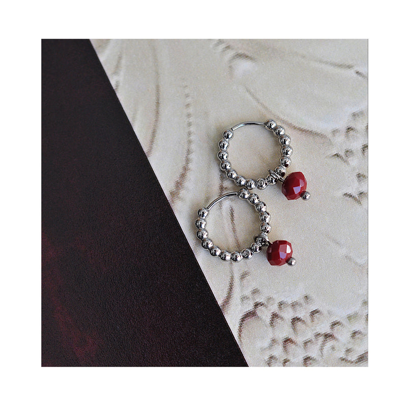 MOON STONE dot classic hoops / MOON STONE dot klasični ringovi