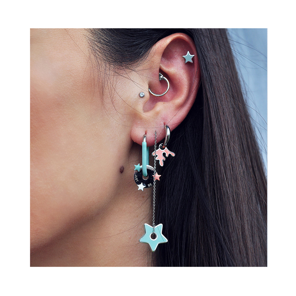 TURQUOISE STAR chain earrings