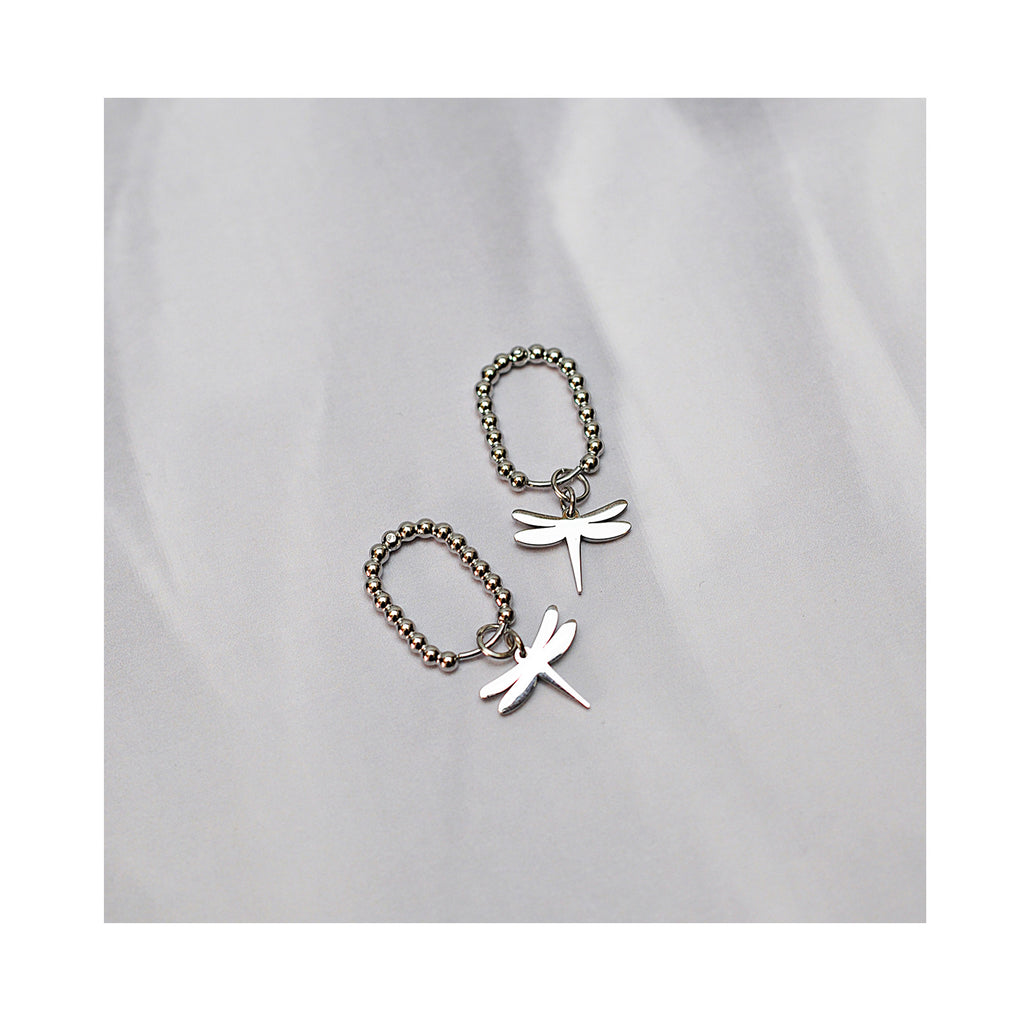 DRAGONFLY oval dot hoops / DRAGONFLY oval dot ring