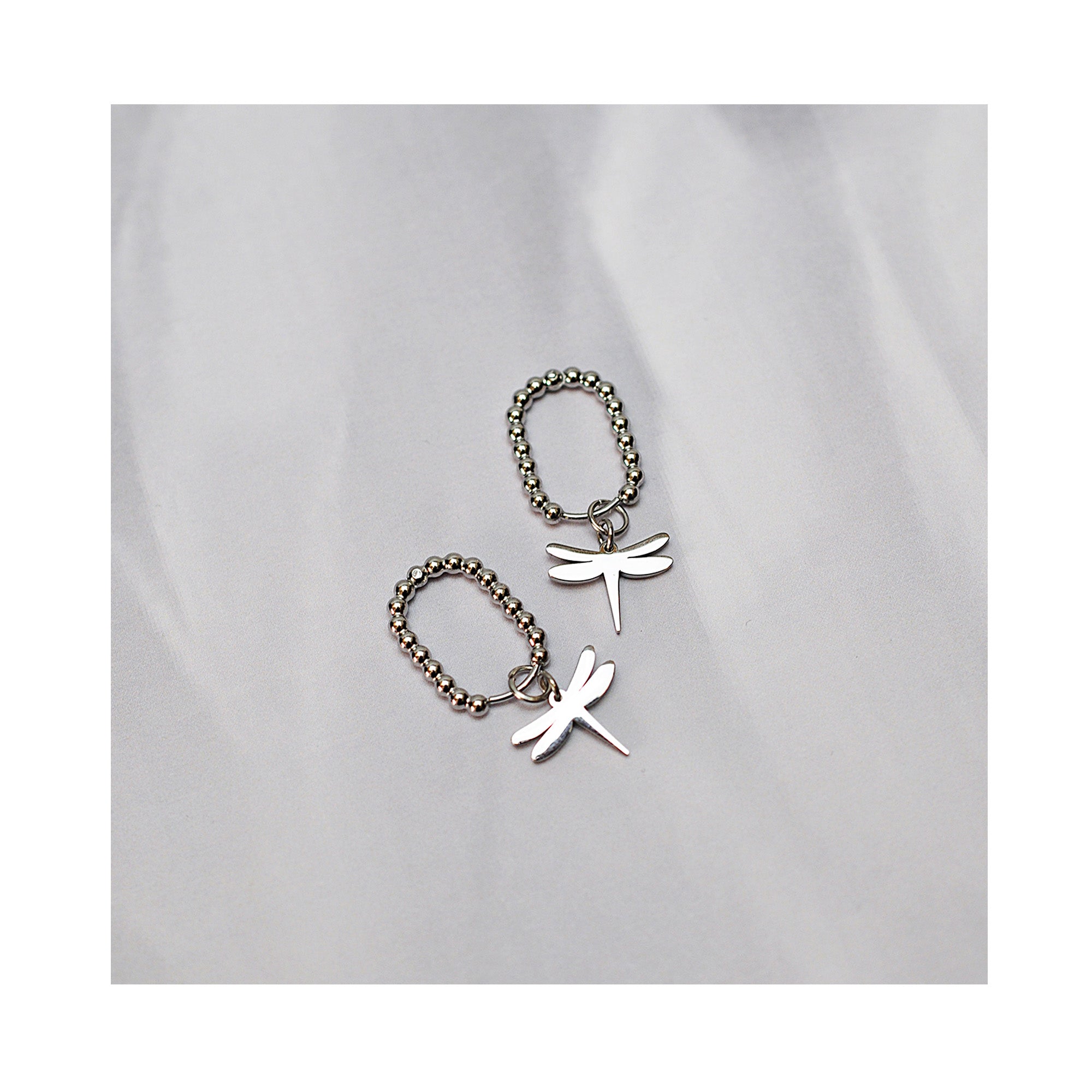 DRAGONFLY oval dot hoops / DRAGONFLY oval dot ring