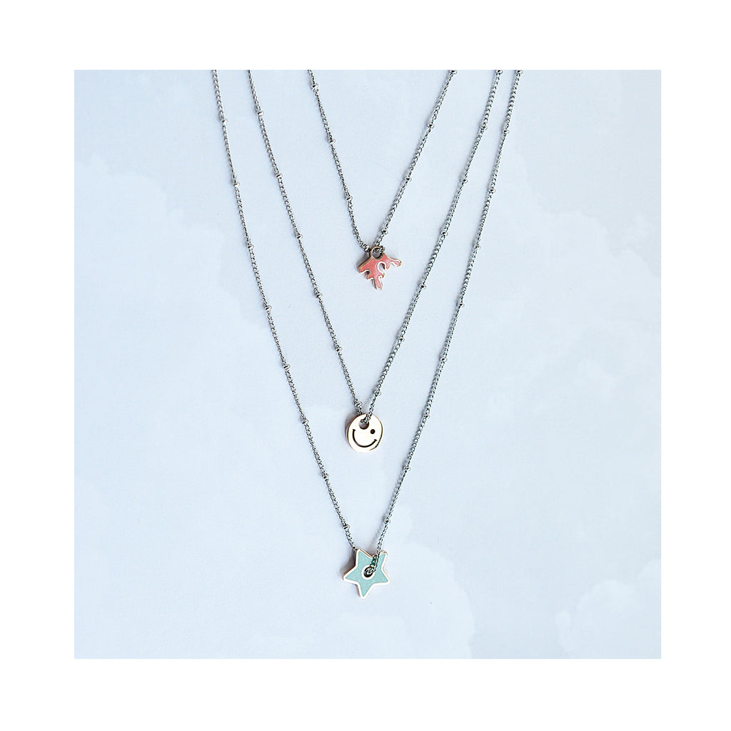 HAPPY PEOPLE triple necklace