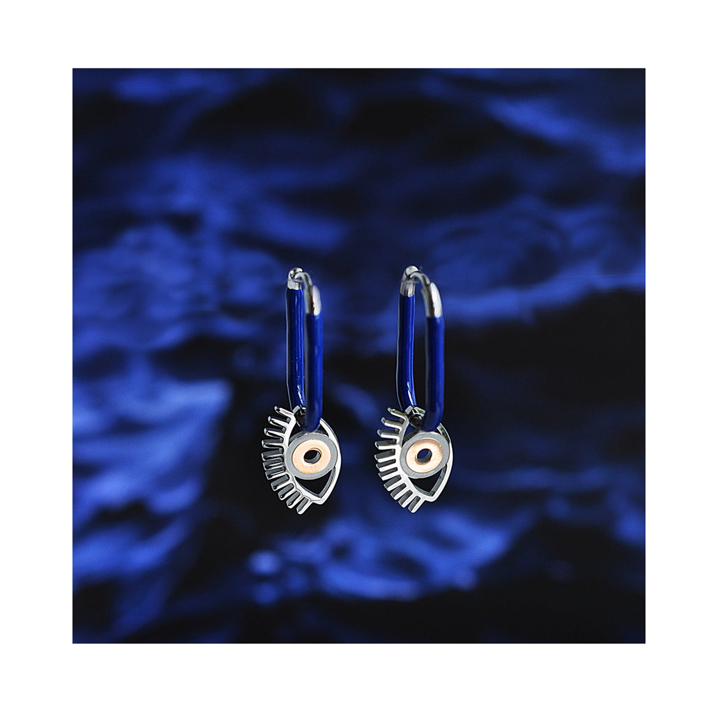 DESERT EYE blue oval hoops