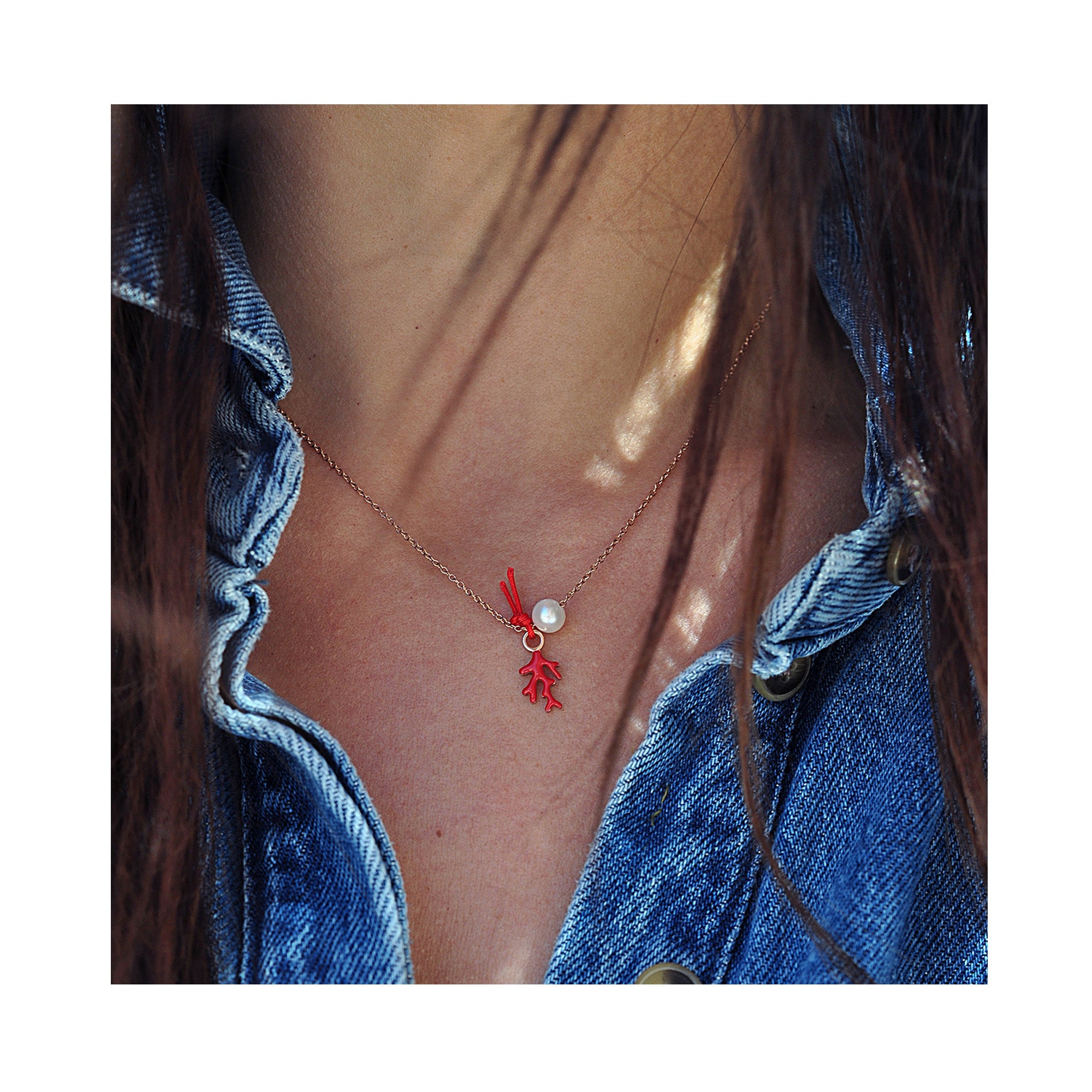 RED CORAL single necklace / RED CORAL jednostruka ogrlica