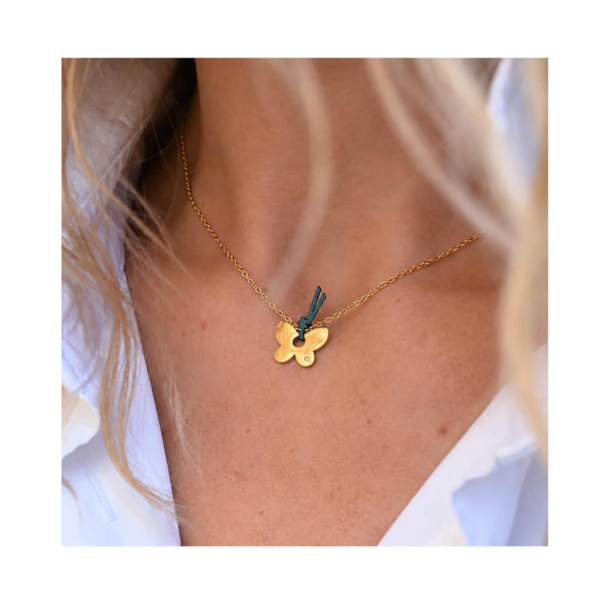 BUTTERFLY single necklace / BUTTERFLY jednostruka ogrlica